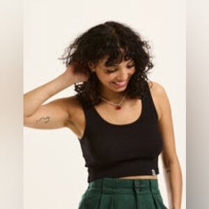 Lucy and Yak - Cropped “Josy” Vest Top in Black